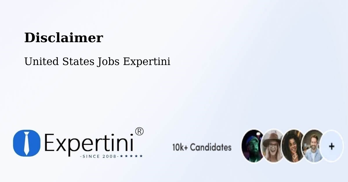 Disclaimer – Fort Washington - United States Jobs Expertini